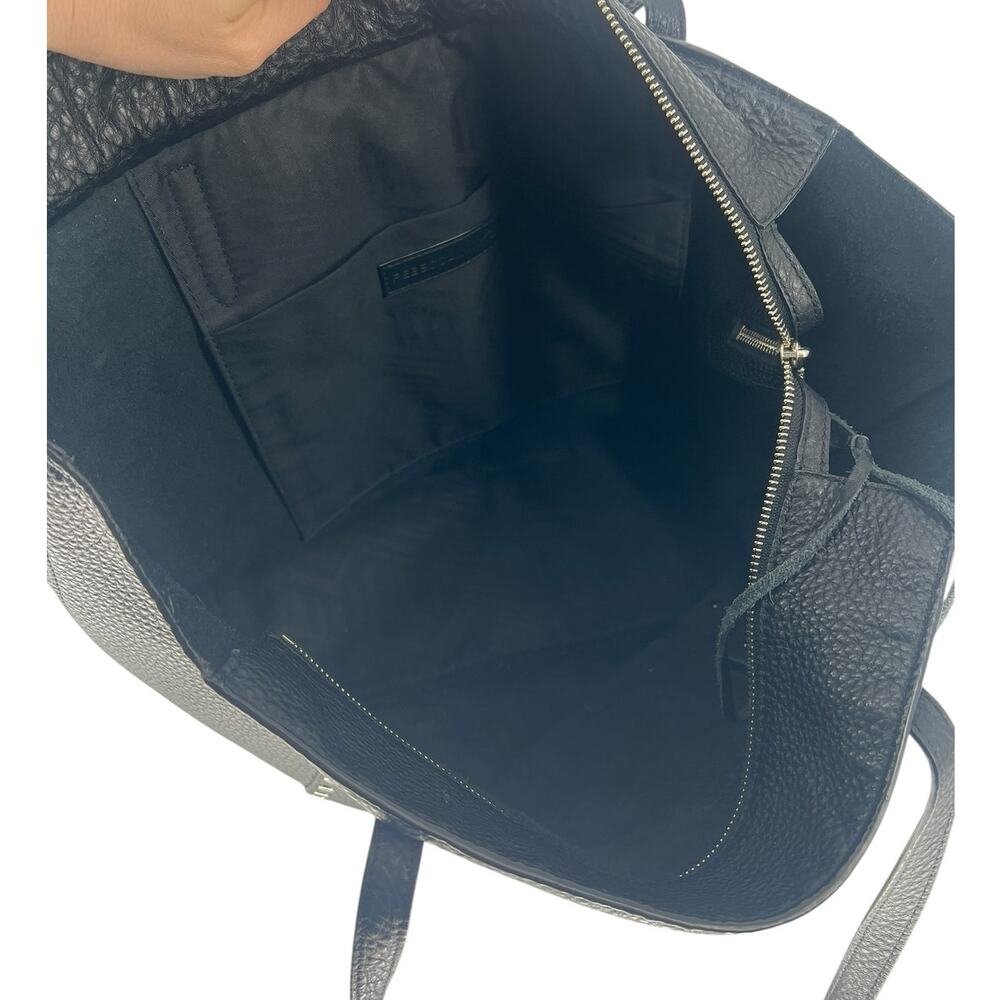 Rebecca Minkoff Unlined Front Pocket Leather Tote Black Studded - Picture 12 of 12